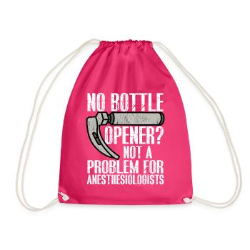 Funny bottle opener for anesthesiologists - Drawstring Bag - fuchsia - Front