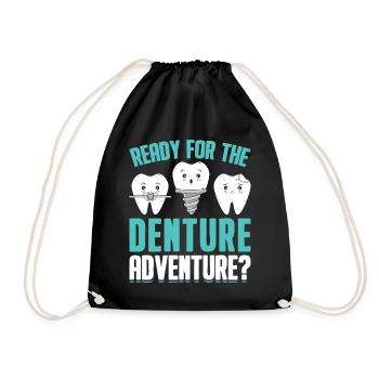 Funny Dental Lab Technician Dentist - Drawstring Bag - black - Front