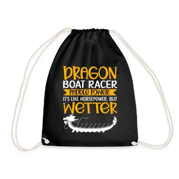 Funny Dragon Boat Racer Paddle Horsepower - Drawstring Bag - black - Front