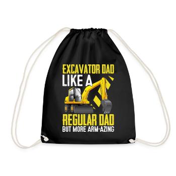 Funny excavator operator HEO - Drawstring Bag - black - Front