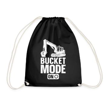 Funny Excavator Driver Heavy Equipment HEO - Drawstring Bag - black - Front