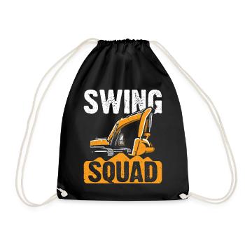 Funny Excavator Driver Heavy Equipment HEO - Drawstring Bag - black - Front