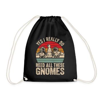 Drôle de nain de jardin gnome de jardin jardin nain - Sac de sport léger - noir - Devant