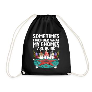 Drôle de nain de jardin gnome de jardin jardin nain - Sac de sport léger - noir - Devant