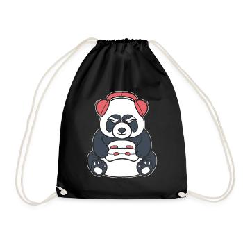 Gaming Panda Gamer - Turnbeutel - Schwarz - Vorne