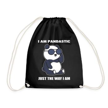 Panda -Wortspiele Panda -Hausmeister - Turnbeutel - Schwarz - Vorne