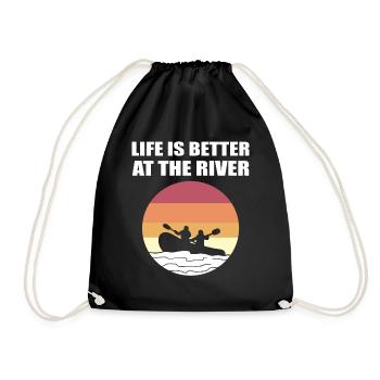 Life Is Better At The River Camping Abenteuer - Turnbeutel - Schwarz - Vorne