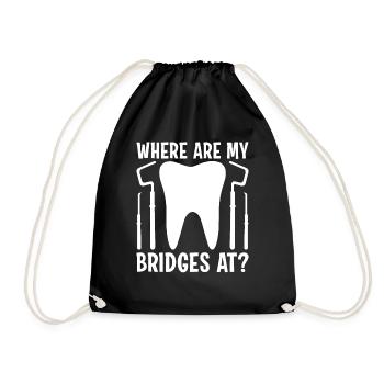 Funny Dental Lab Technician Dentist - Drawstring Bag - black - Front