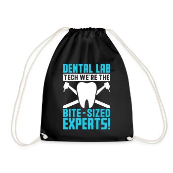 Funny experts for dental laboratory technology in Bissgrösse - Drawstring Bag - black - Front