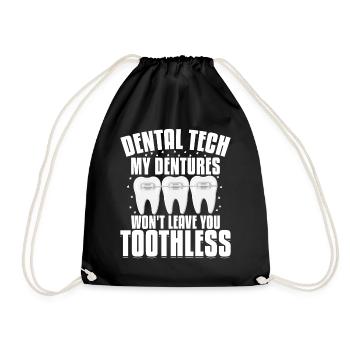 Funny dental technicians - Drawstring Bag - black - Front