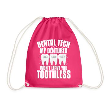 Funny dental technicians - Drawstring Bag - fuchsia - Front