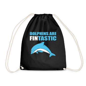 Delfine Liebhaber Delphin Trainer - Turnbeutel - Schwarz - Vorne