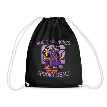 Boo-tiful Homes Offres fantasmagoriques Immobilier Halloween - Sac de sport léger - noir - Devant