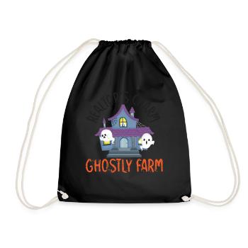 Realtor Charm Ghost Farm Realtor Halloween - Drawstring Bag - black - Front