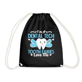 Funny dental technicians - Drawstring Bag - black - Front