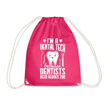Funny dental technicians - Drawstring Bag - fuchsia - Front