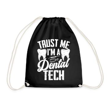 Funny technician for dental lab - Drawstring Bag - black - Front