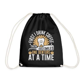 Funny technician for dental lab - Drawstring Bag - black - Front