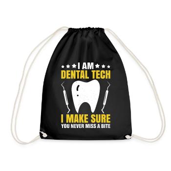 Funny technician for dental lab - Drawstring Bag - black - Front