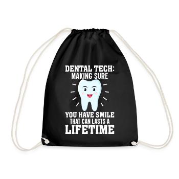 Funny dental technicians - Drawstring Bag - black - Front