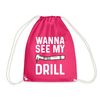 Funny Dental Lab Technician Dentist - Drawstring Bag - fuchsia - Front