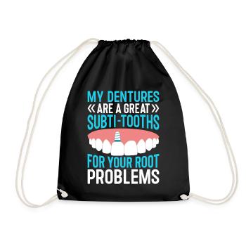 Funny dental technicians - Drawstring Bag - black - Front