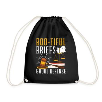 Boo-tiful Briefs Ghoul Defense Lawyer Halloween - Drawstring Bag - black - Front