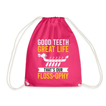 Funny technician for dental lab - Drawstring Bag - fuchsia - Front