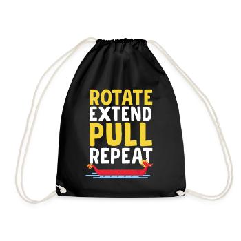 Funny Dragon Boat Racing Paddle - Drawstring Bag - black - Front