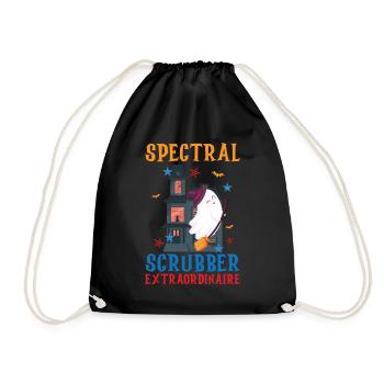 Spectral Scrubber Extraordinaire Caretaker Hello - Drawstring Bag - black - Front