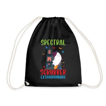 Spectral Scrubber Extraordinaire Caretaker Hello - Drawstring Bag - black - Front