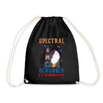 Spectral Scrubber Extraordinaire Caretaker Hello - Drawstring Bag - black - Front