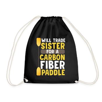 Fun dragon boat race with siblings - Drawstring Bag - black - Front