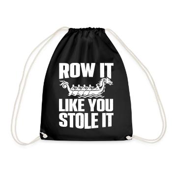 Funny Dragon Boat Racing Paddle - Drawstring Bag - black - Front