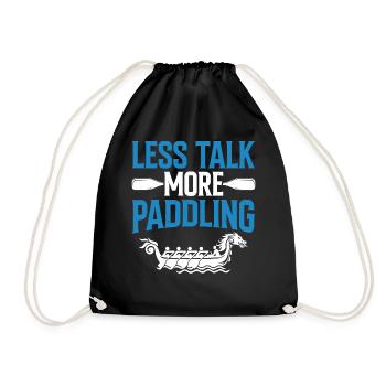 Funny Dragon Boat Racing Paddle - Drawstring Bag - black - Front