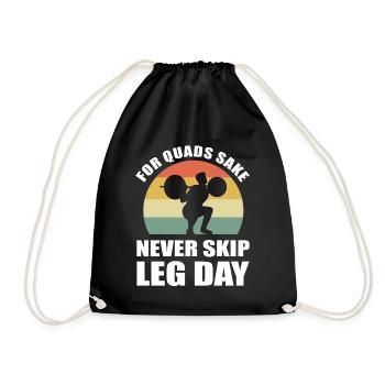 Lustiger Bodybuilding Gewichtheber - Turnbeutel - Schwarz - Vorne