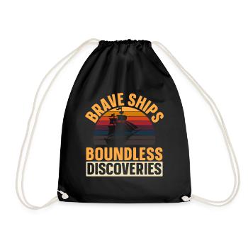 Brave Ships - Limitless Discoveries - Kolum - Drawstring Bag - black - Front