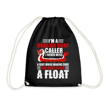 Funny Dragon Boat Caller Never Miss A Beat Racing - Drawstring Bag - black - Front