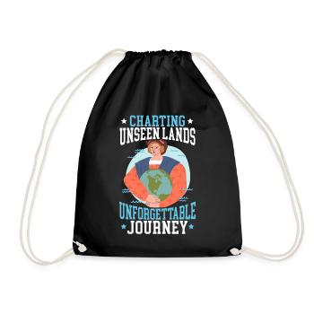 Mapping of unseen countries Unforgettable journey - Drawstring Bag - black - Front