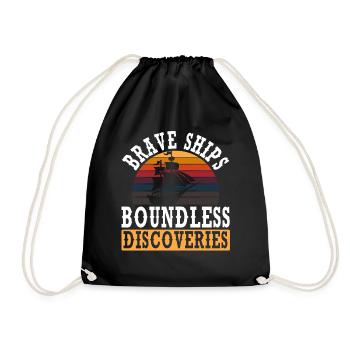 Brave Ships Boundless Discoveries Columbus - Drawstring Bag - black - Front