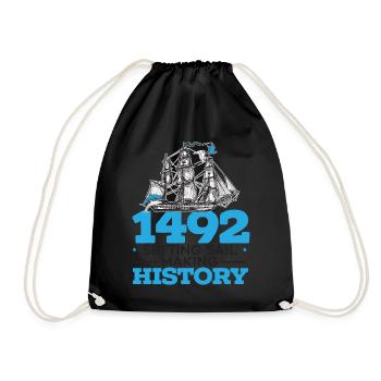 1492: Set sail and make history Kolumb - Drawstring Bag - black - Front