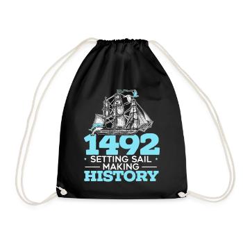 1492: Set sail and make history Kolumb - Drawstring Bag - black - Front