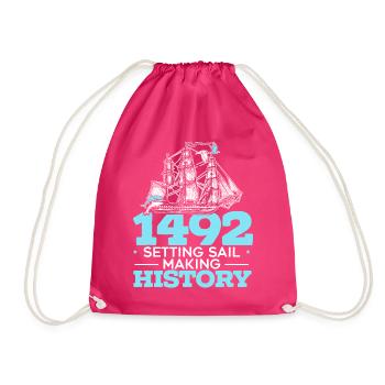 1492: Set sail and make history Kolumb - Drawstring Bag - fuchsia - Front