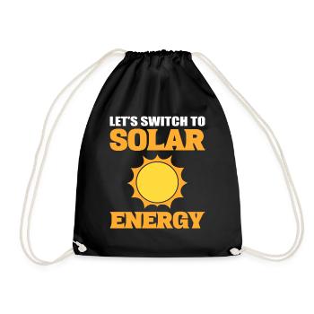 Solarenergie Energie Solarenergie -Inventar - Turnbeutel - Schwarz - Vorne
