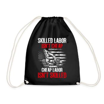 Funny excavator operator HEO - Drawstring Bag - black - Front