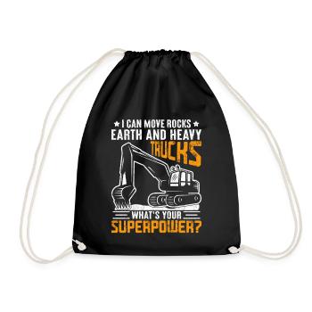 Drôle d’opérateur de pelle HEO - Sac de sport léger - noir - Devant