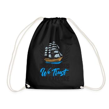We trust in Columbus and explore the Kolu - Drawstring Bag - black - Front