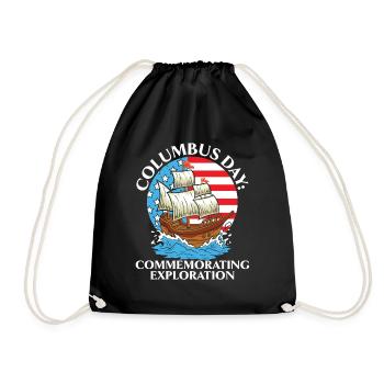 Columbus Day: To commemorate the discovery of K - Drawstring Bag - black - Front