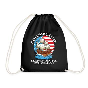Columbus Day: To commemorate the discovery of K - Drawstring Bag - black - Front