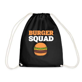 Burger Squad Fastfood -Liebhaber - Turnbeutel - Schwarz - Vorne
